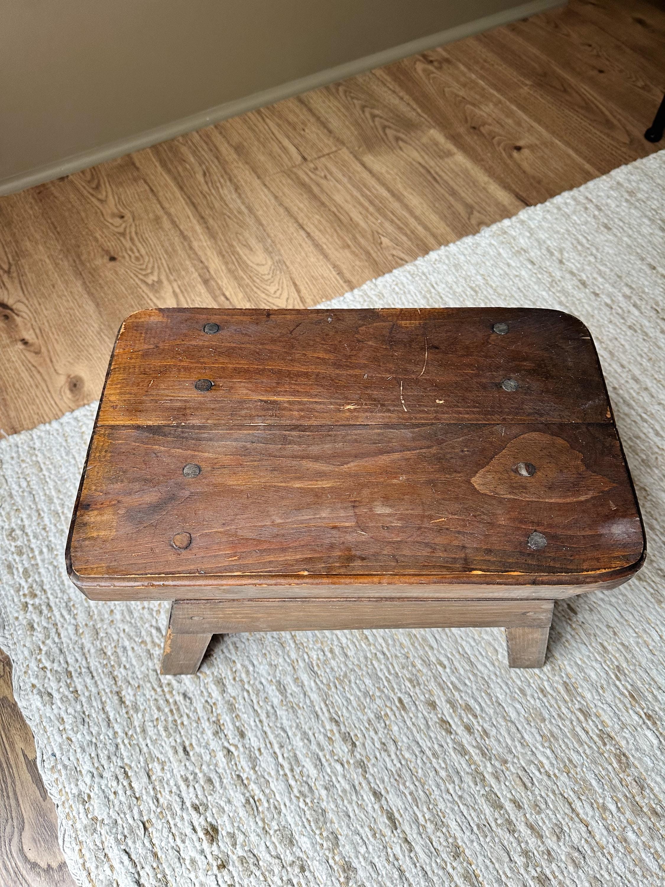 Vintage Rustic Farmhouse Style Wooden Step Stool Foot Stool - Etsy