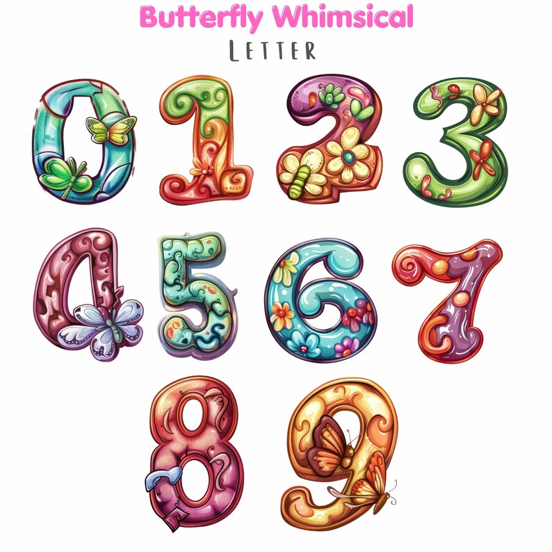 Butterfly Whimsical Letter , Butterfly Letter PNG , Whimsical Clipart ...