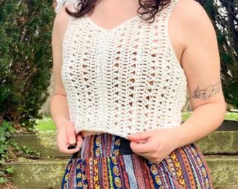 Wishful Thinking Tank Crochet Pattern | Easy/Intermediate Lacy Top
