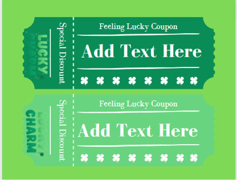 Feeling Lucky Customizable Coupons: St Patrick's Day, Printable Coupon ...