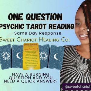 Eine Frage Orakel Tarot Kartenlegung Video Aufgezeichnet oder Video Chat Am selben Tag von Psychic Medium Sweet Chariot Healing Co.
