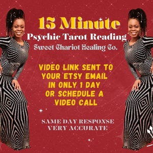 15-Minuten-Tarot Orakel Kartenlegen Video Chat oder Video Am selben Tag aufgenommen von Sweet Chariot Healing Co.