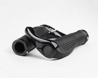 Black Bicycle Handle Grips, Anti-slip Bike Handles, Ergonomic Design, Comfortable Cycling Grips, Bike Accessories, Handlebar Grips