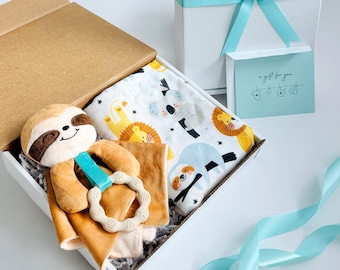 Sloth Plush & Blanket Baby Gift: Matching Set with Stuffed Animal and Swaddle