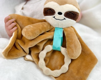 Scout Sloth Teething Toy for Newborns: Sloth Stuffed Animal Lovey for Babies, Baby Shower Gift