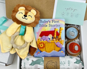 First Bible Stories Gift Box: Baby Shower, Baptism, Christian Gift Set for Newborns