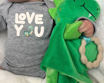 Dinosaur Plush & Onesie® Gift Set: Baby Boy Shower Present with Dino Stuffed Animal and Bodysuit