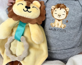 Wildly Cute Baby Onesie® & Lion Lovey: 2-Piece Gift Set, Safari Baby Shower Gift