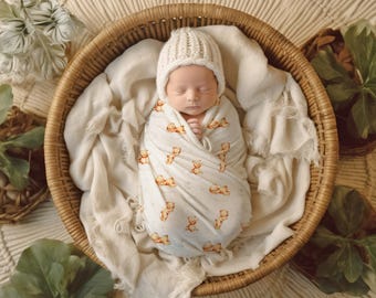 Teddy Bears Baby Blanket: Lightweight Soft Muslin Swaddle for Newborns