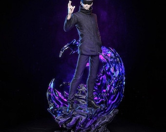Figura de Gojo Satoru hecha por fans de Hollow Purple / Estatua de anime Jujutsu Kaisen pintada a mano (con luz) / Disponible en versión busto
