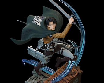 Figura de Levi Ackerman a escala 1/6 hecha por fans / Estatua de Attack on Titan pintada a mano (Edición con luz)