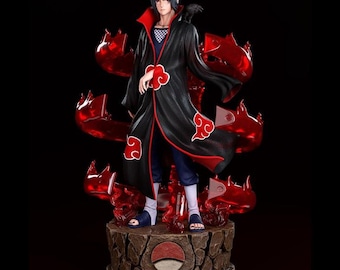 Figura de Susanoo de Itachi Uchiha hecha por fans / Llamas rojas, sombrero de Akatsuki (Estatua de Naruto) LED disponible