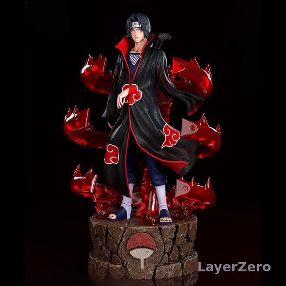 Itachi Uchiha Fan-made Susanoo Figure | Red Flames, Akatsuki Hat (Naruto Statue) LED Available
