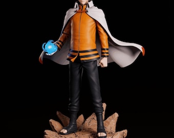 Figura de Naruto Uzumaki Hokage hecha por fans / Estatua de anime pintada a mano a escala 1/6 (con opción de iluminación)