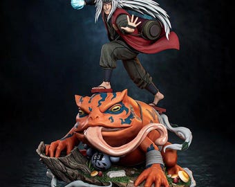 Diorama de Jiraiya y Gamabunta hecho por fans a escala 1/6 / Figura de anime pintada a mano (con LED disponible)
