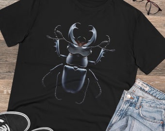 Stag beetle Organic Cotton T-shirt - Unisex T-shirt for beetles enthusiasts