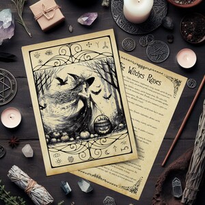 Witches Runes, Digital Download, Witchy Insert, Grimoire Pages ...