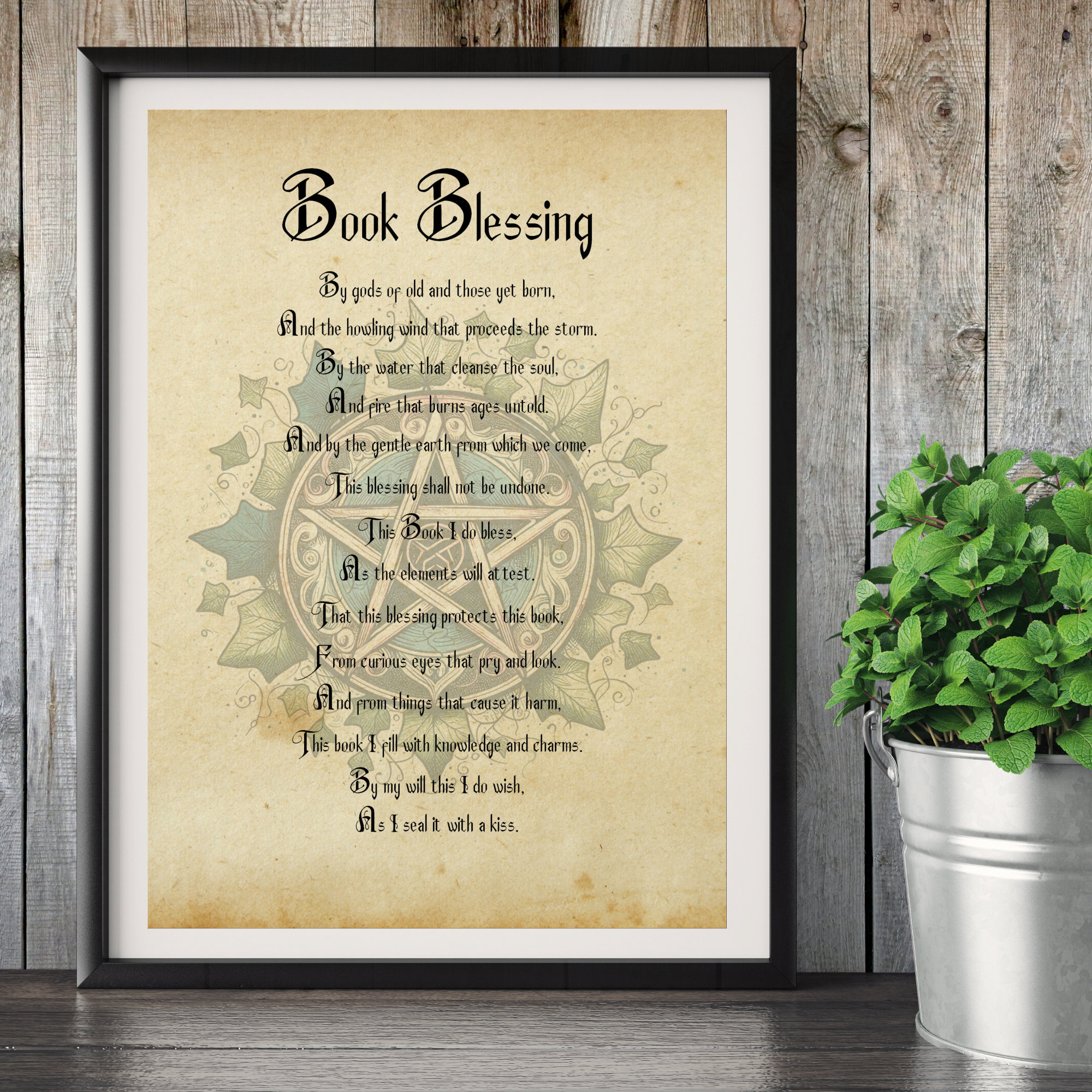 Book of Shadows Blessing Page: Vintage Grimoire Insert (digital ...