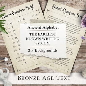 Cuneiform Alphabet Printable: Ancient Mesopotamian Script Chart | Sumerian Writing Study Page for Grimoire & Book of Shadows