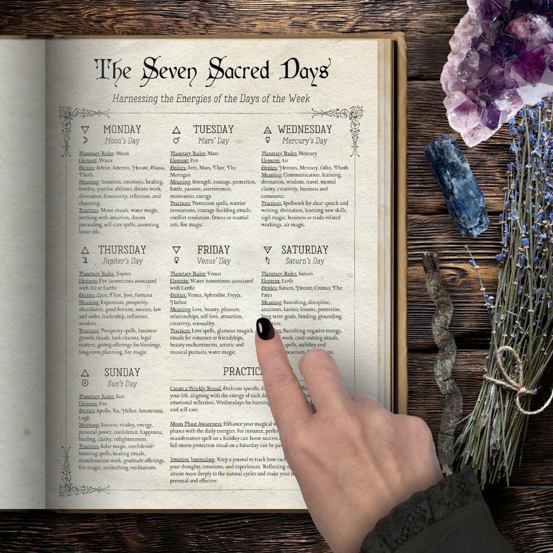 Wiccan Days of the Week Guide • Pagan Correspondences, Magickal Timing ...