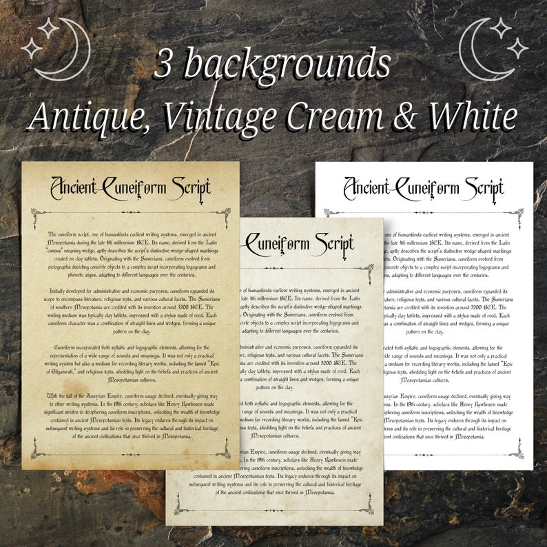 Cuneiform Script Printable: Mesopotamia Writing, Witchcraft Grimoire ...
