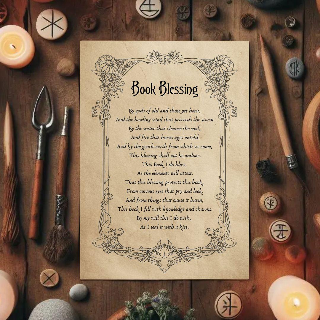 Book of Shadows Book Blessing: Vintage Grimoire Insert (digital ...
