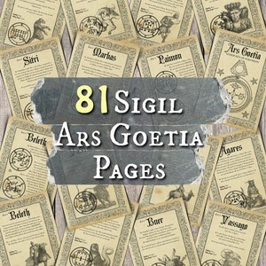 81 pagine di Goetia Demons, Lesser Key of Solomon, download digitale, inserto stregonesco, pagine del grimorio, libro delle ombre - con eBook bonus