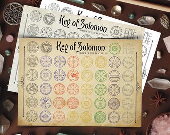 Key of Solomon Pentacles Print: Planetary Seals, Occult Magic (Digital Download)