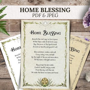 Witchcraft Home Blessing Digital Download | Pagan House Protection Prayer | Wiccan Wall Art | Spiritual Cleansing Ritual, Book of Shadows