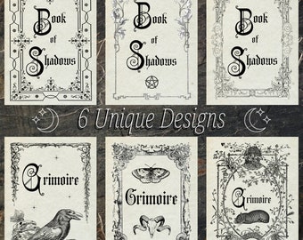 Book of Shadows Cover Pages: Vintage Grimoire Front Pages (Digital Download)