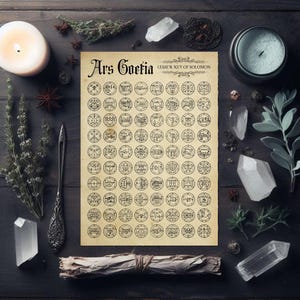 Druckbare Kleine Schlüssel von Solomon SEALS | Heidnisches Grimoire Seiten | Ars Goetia Sigils | Okkulte magische Symbole | Hexerei und Dämonologie Siegel