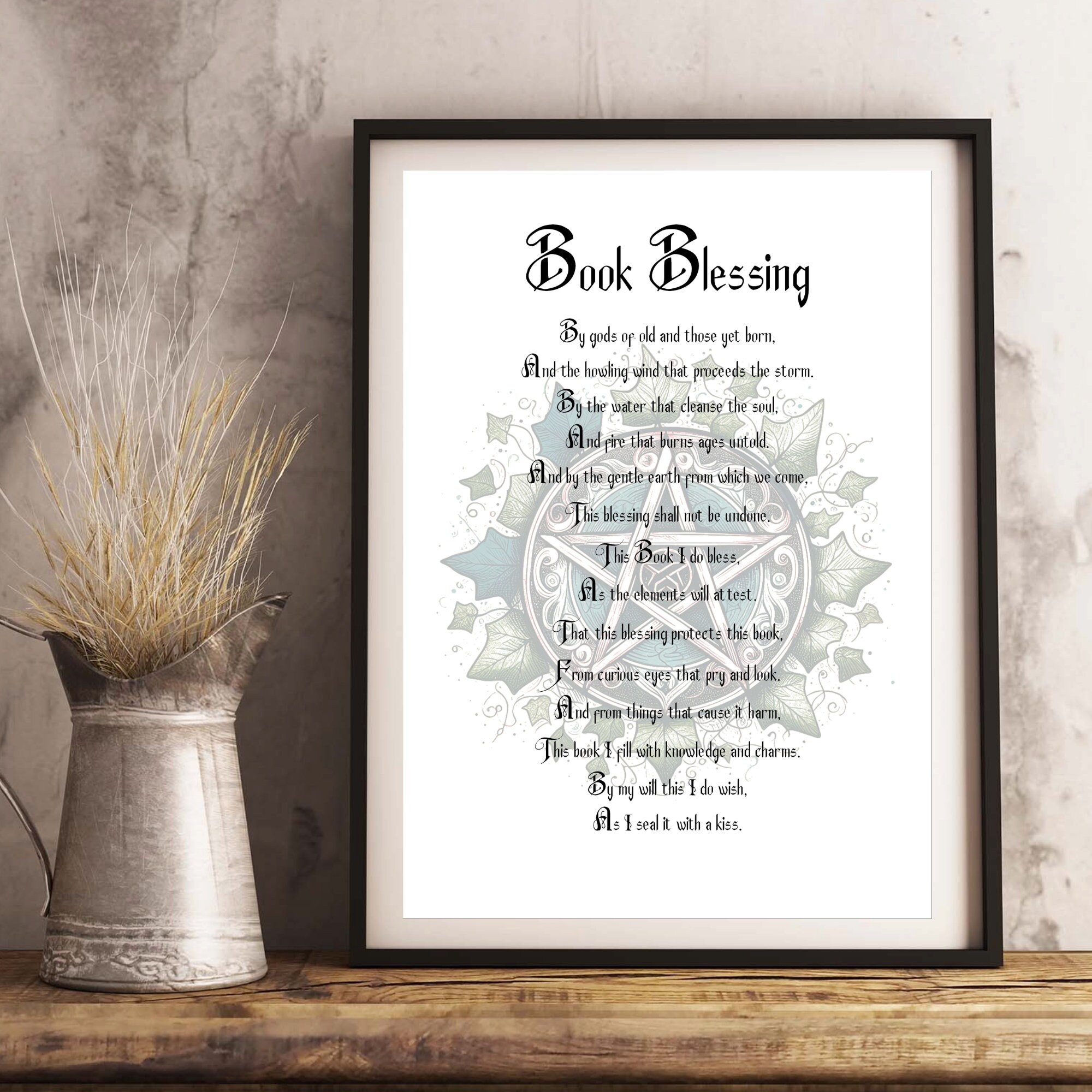 Book of Shadows Blessing Page: Vintage Grimoire Insert (digital ...