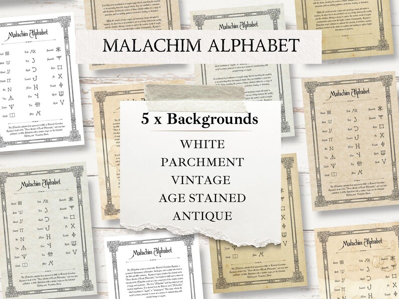 Malachim Alphabet Digital Download | Angelic Script Grimoire Page ...