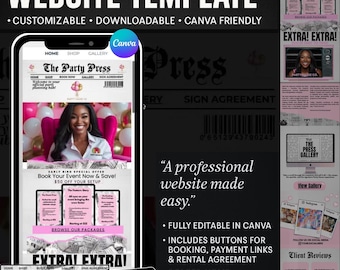 Event Planner Website Template: Editable Canva Design