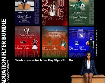 Editable Decision Day & Graduation Announcement Template | Senior 2026 Canva Flyer | College Commitment Digital Announcement