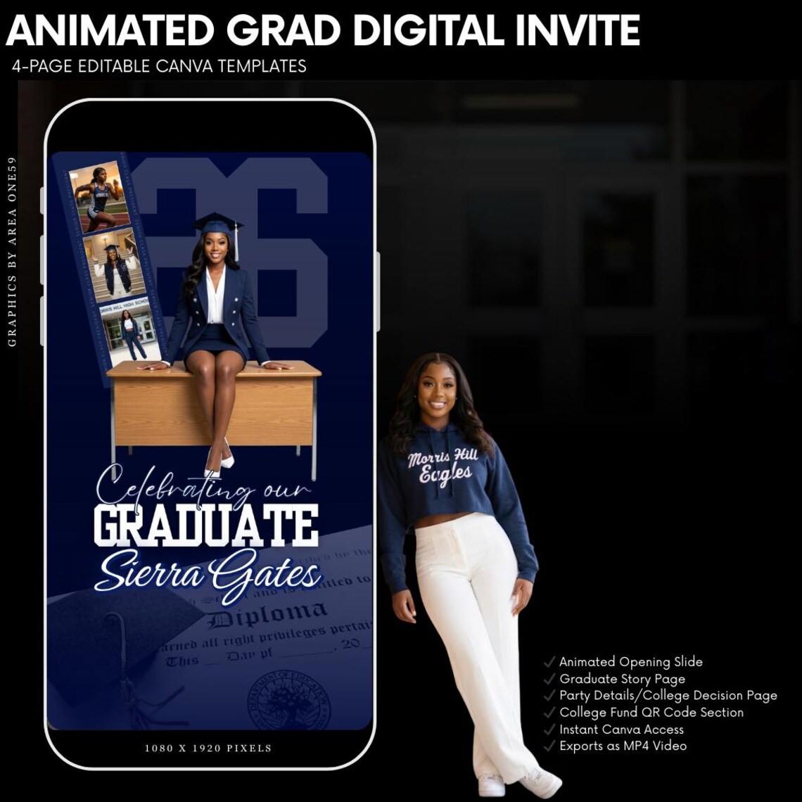 Animated Graduation Invitation Template | Senior 2026 Mobile Invite ...
