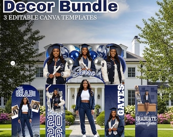 Senior 2026 Graduation Decor Bundle | Canva Arch, Banner Templates (Digital Download)