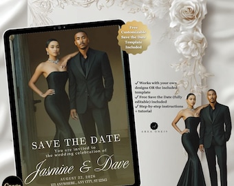 Elegant Wedding Invitation Video Template: Editable Canva E-Invite (Digital Download))