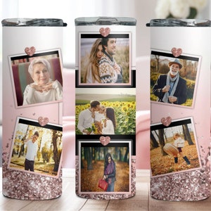 Custom Photo 20oz Tumbler, Your Photos on Tumbler, Unique Family Gift Tumbler, High Quality Picture Tumbler, Faux Glitter Printed Tumbler