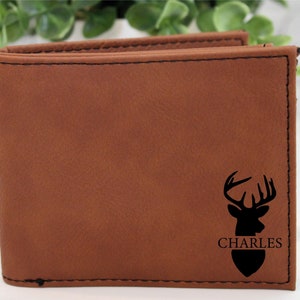 Cartera de cuero vegano para hombre personalizada, cartera de polipiel personalizada, regalo de cuero vegano, cartera grabada, cartera personalizada, regalo de cartera para hombre