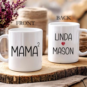 Custom Mama of Two Coffee Mug, Personalized Ceramic Mug, Custom Mama Design Mug, Gift for Mother, Personalized Aesthetic Mug, Mothers Day