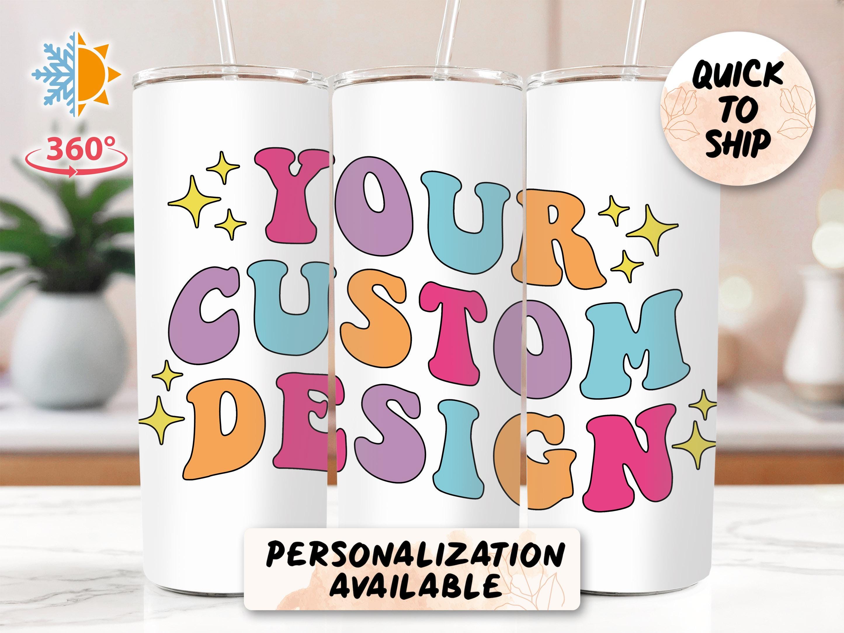 Tu vaso de diseño personalizado, vaso personalizado, vaso delgado de 20 oz con pajita y tapa, tu texto aquí, tu logotipo aquí, ideas para regalos de Navidad