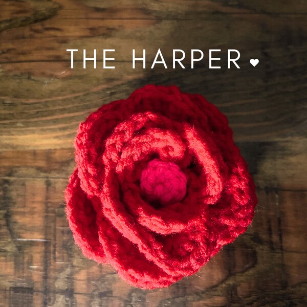 Dog Collar Crochet Flower | Harper | Handmade Crochet Rose