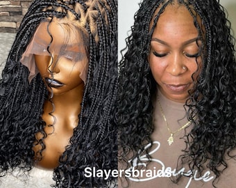 Ready To Ship knotless goddess boho braids for black women full lace knotless boxbraids Senegalese twist cornrow fauxloc dreadlocks