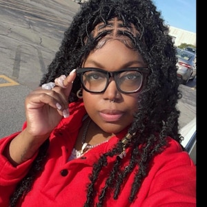 Distressed Butterfly Locs Wig, Handmade Lace Front Braid, 24"