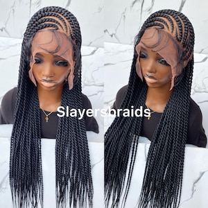 28 inch Ready To Ship Senegalese twist Cornrow Wig For Black Women Full lace wigs goddess Synthetics Curls Wig For women Senegalese knotless