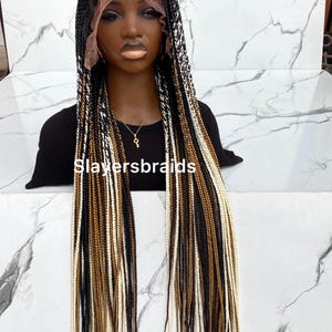 30 inch Fulani Tribal Cornrow Ready To Ship Wig For Black Women Full lace Synthetics Curls Wig box braids Twist knotles dreadlocks