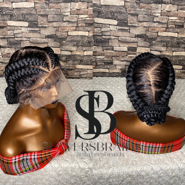 Ready to ship cornrow two parts braids all back braided wig for black women full lace knotless box braids fauxlocs dreadlocks wig