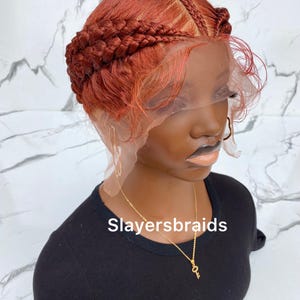 Ready To Ship Color 350 Ginger Fulani Cornrows Wig For Black Women Full lace goddess Synthetics Curls Wig Senegalese Twist knotless