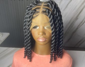 Protective style Bob Senegalese Twist Full Lace Wig for Black women